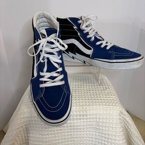 Vans Men's Sk8 Hi Bolt Suede/Canvas Blue and Black High-Top Sneakers, Size 11.5